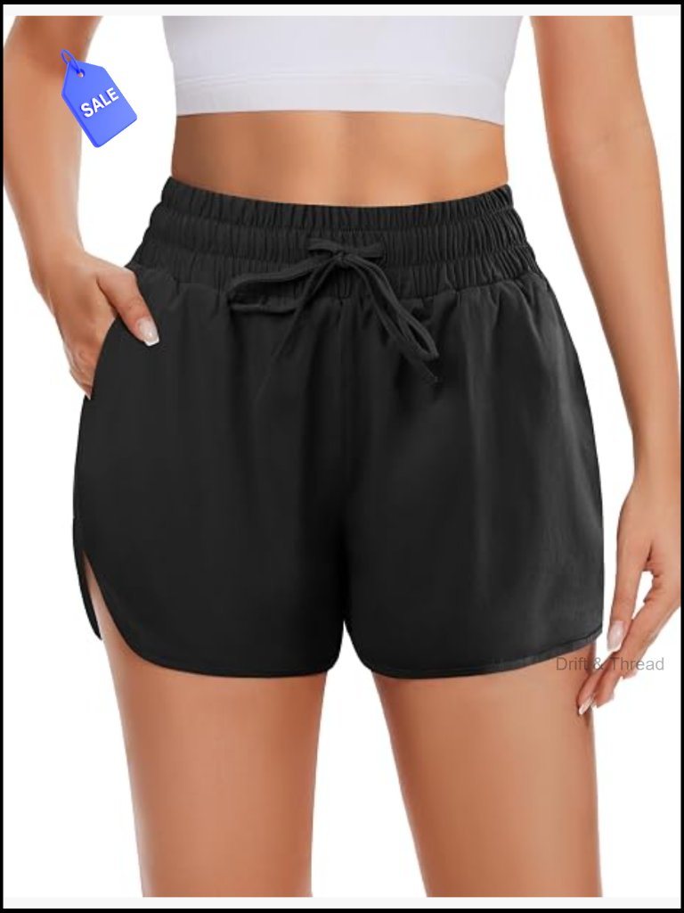 High Waisted Running Shorts With Pockets, 2.5" Dolphin Hem